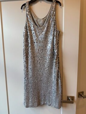 Silver Sequin Tank Dress